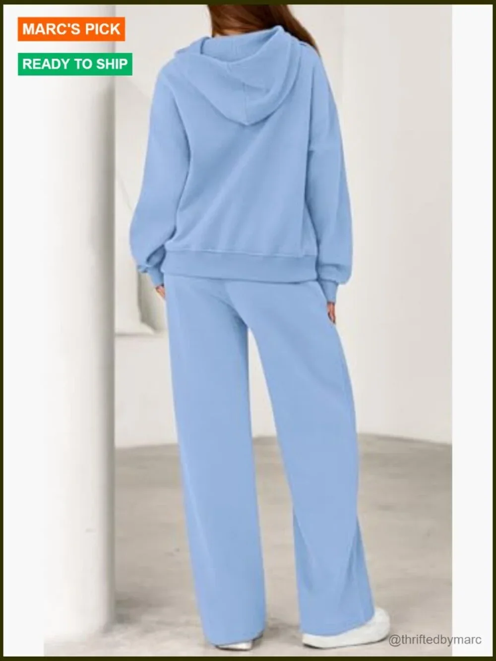 Oversized Hoodie and Wide Leg Sweatpants Matching Set, 2-Piece Lounge Outfit